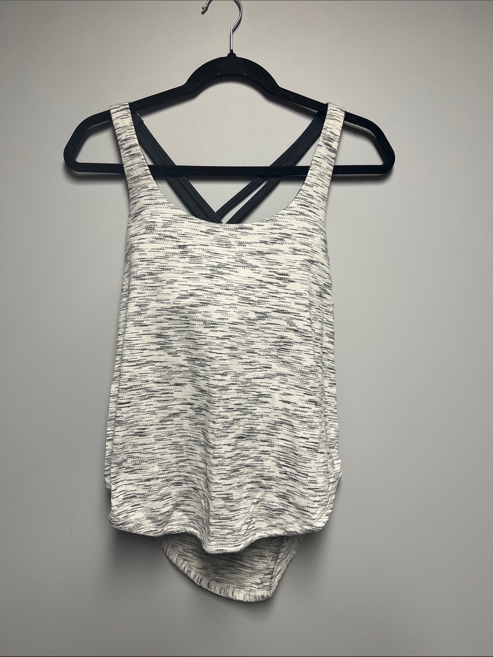 lululemon athletica Heathered White & Black Strappy Tank